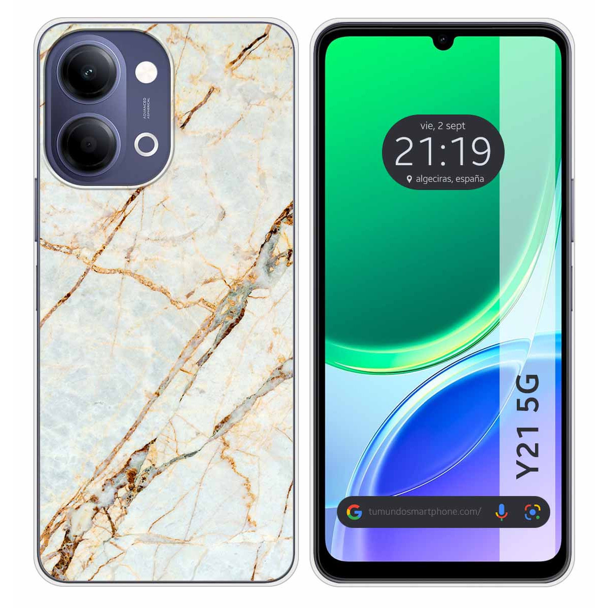 Funda Silicona para Vivo Y21 5G diseño Mármol...