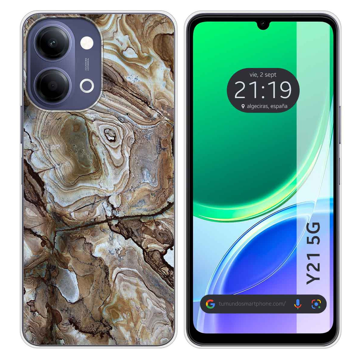 Funda Silicona para Vivo Y21 5G diseño Mármol...