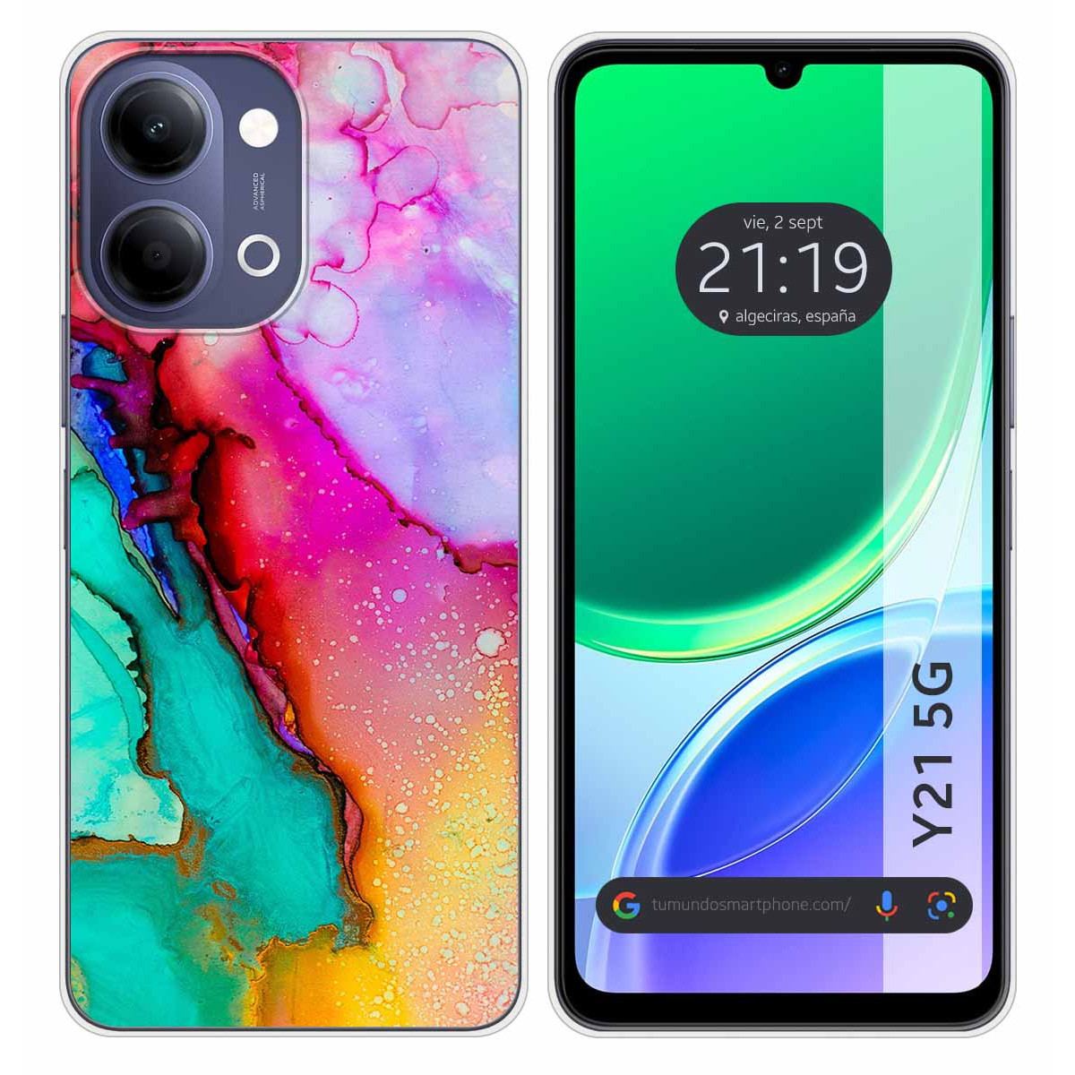 Funda Silicona para Vivo Y21 5G diseño Mármol...