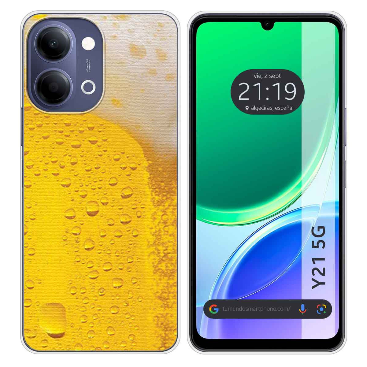 Funda Silicona para Vivo Y21 5G diseño Cerveza...