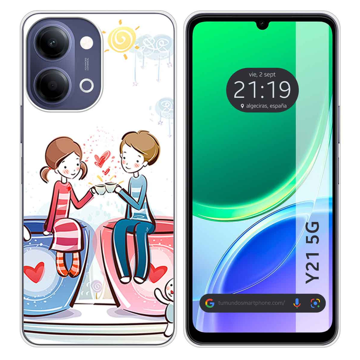 Funda Silicona para Vivo Y21 5G diseño Café...
