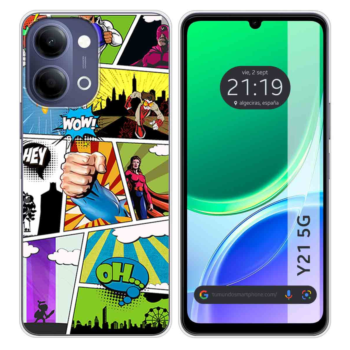 Funda Silicona para Vivo Y21 5G diseño Comic...