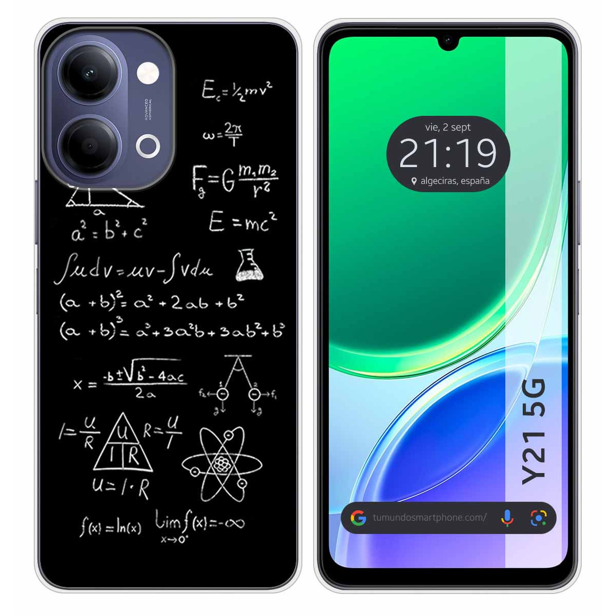 Funda Silicona para Vivo Y21 5G diseño Formulas...