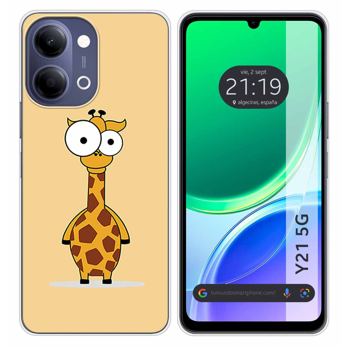 Funda Silicona para Vivo Y21 5G diseño Jirafa...