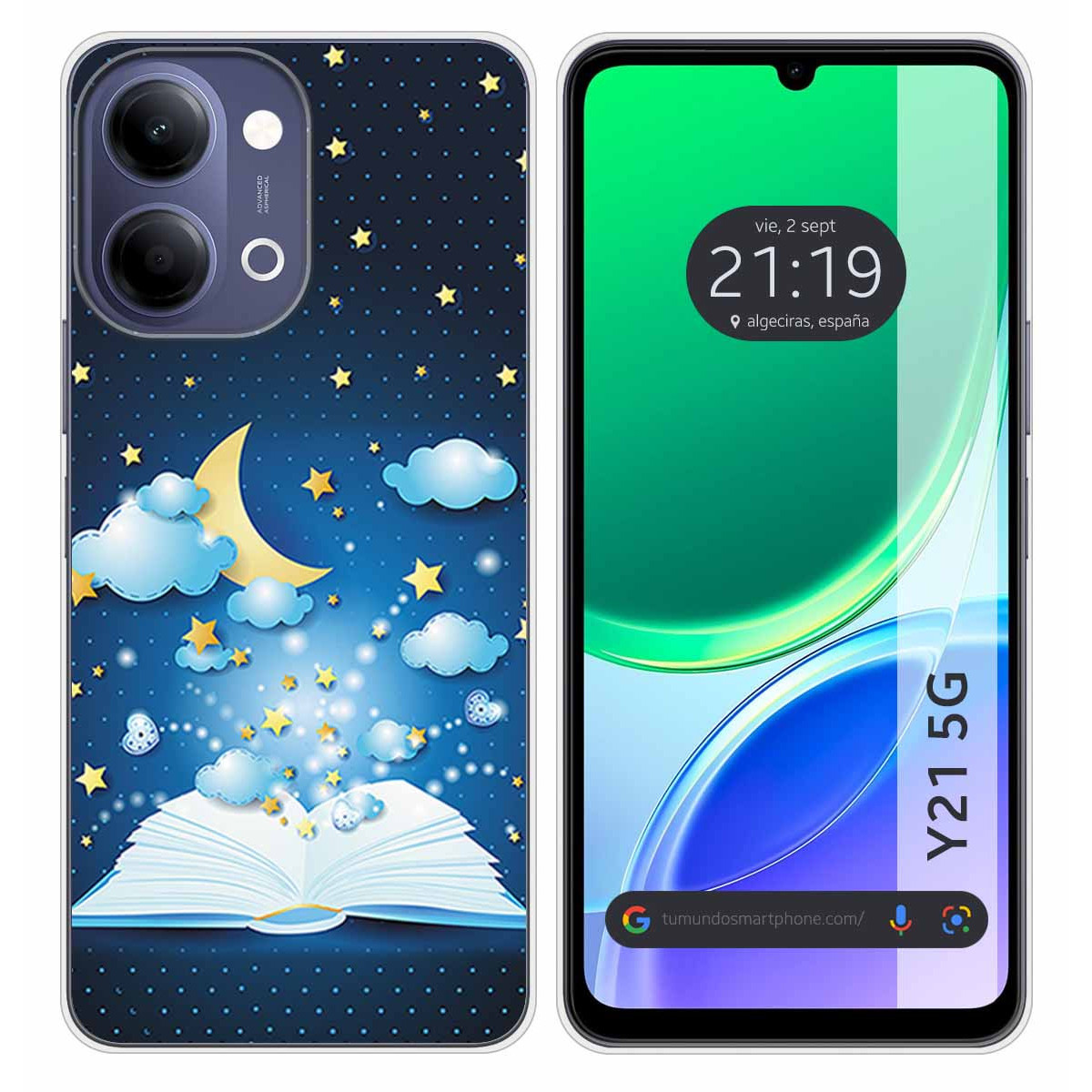 Funda Silicona para Vivo Y21 5G diseño Libro...