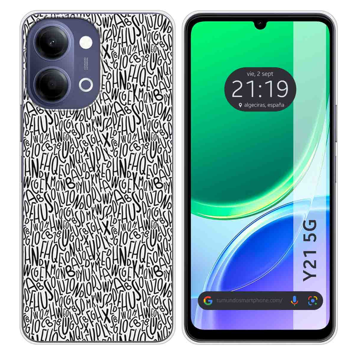 Funda Silicona para Vivo Y21 5G diseño Letras...