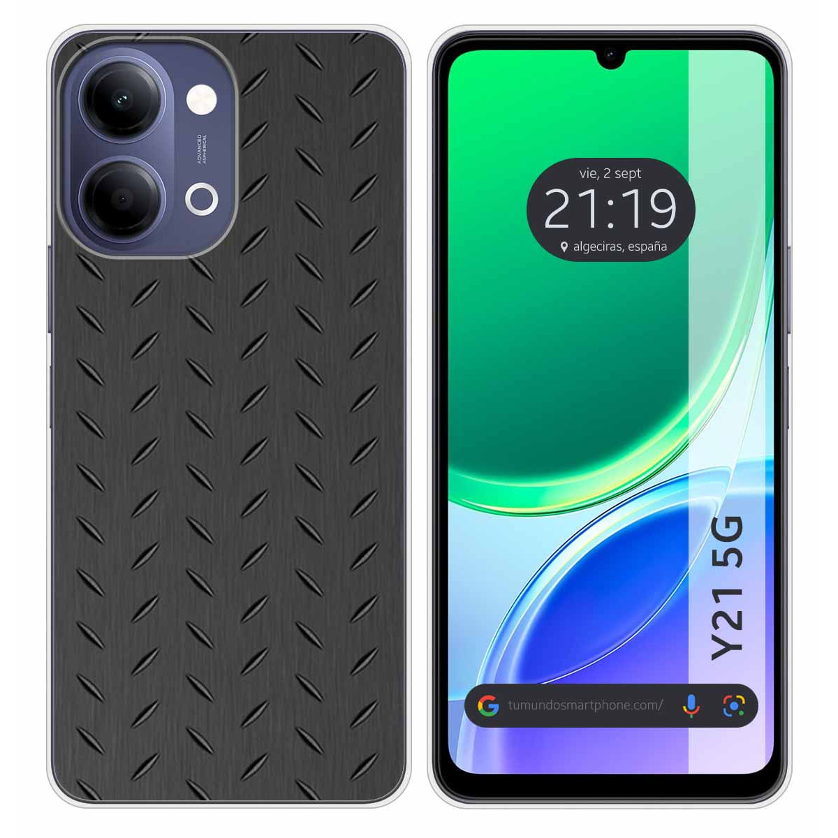 Funda Silicona para Vivo Y21 5G diseño Metal...