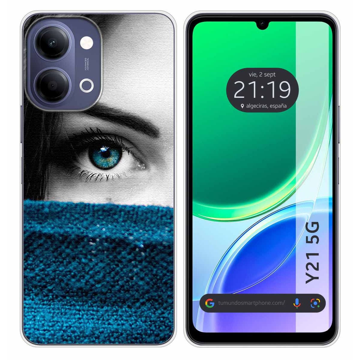 Funda Silicona para Vivo Y21 5G diseño Ojo Dibujos