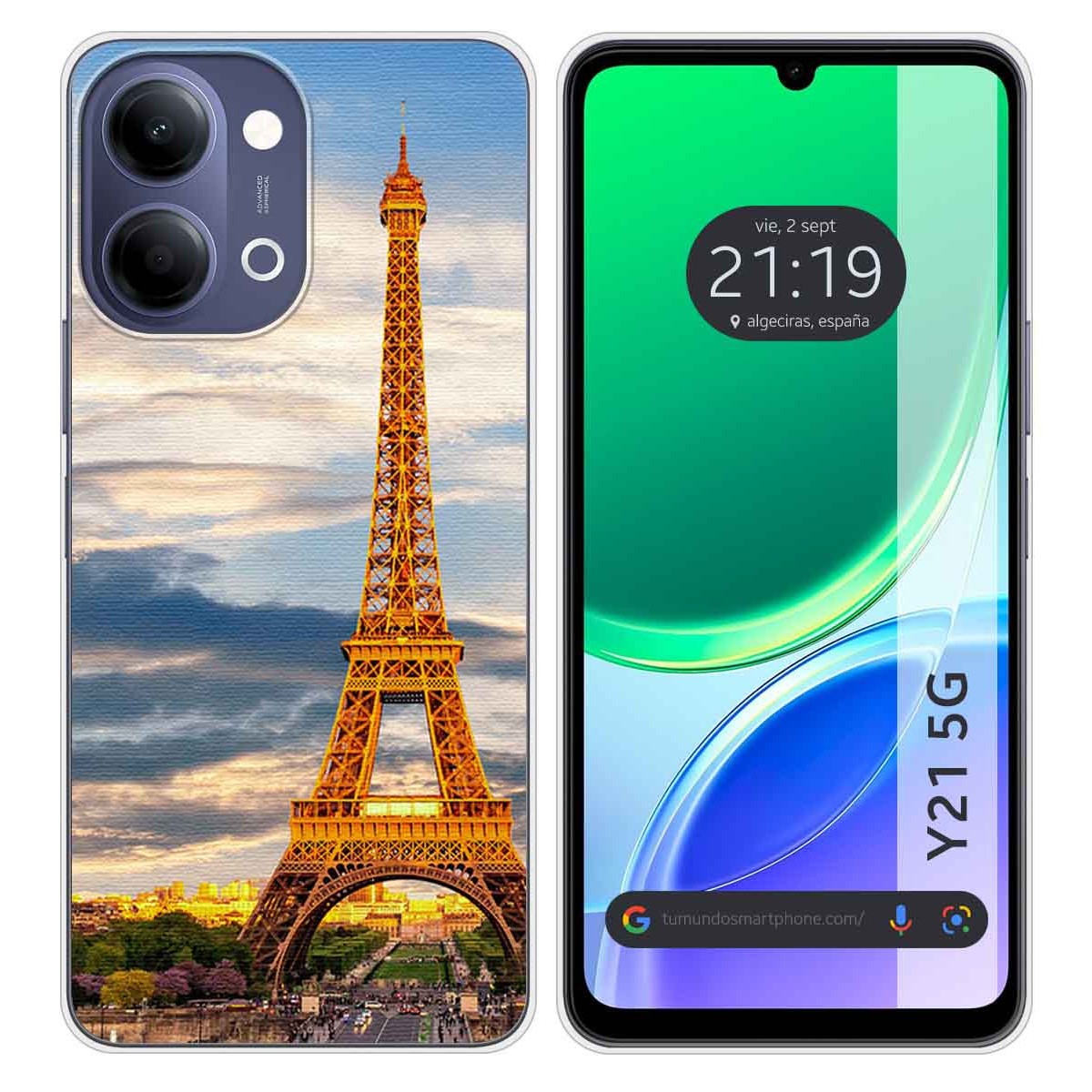 Funda Silicona para Vivo Y21 5G diseño Paris...