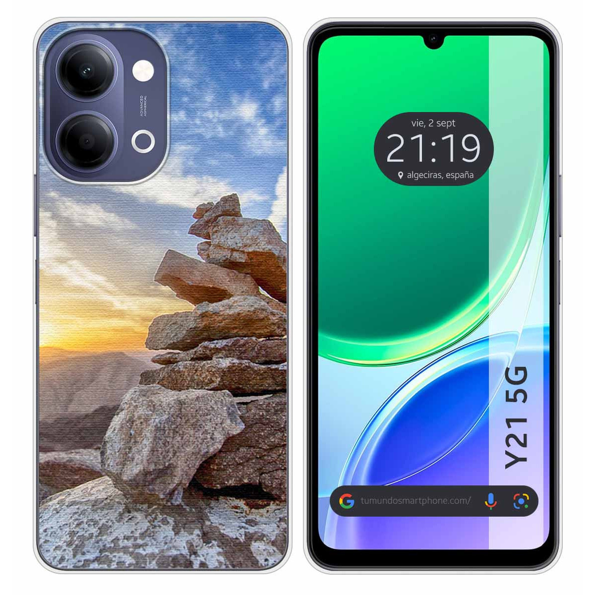 Funda Silicona para Vivo Y21 5G diseño Sunset...