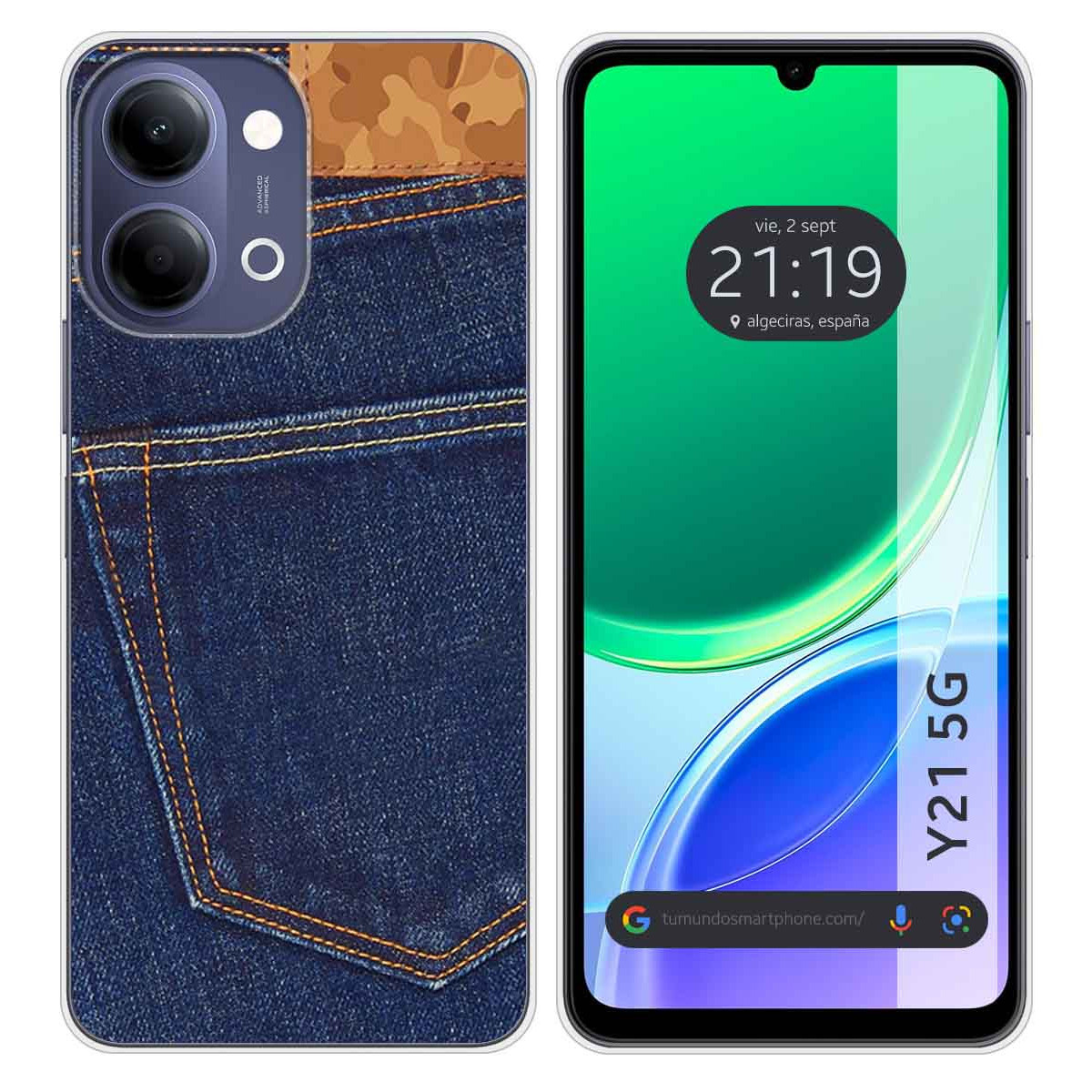 Funda Silicona para Vivo Y21 5G diseño Vaquero...