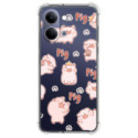 Funda Silicona Antigolpes para Vivo Y21 5G diseño Cerdos Dibujos
