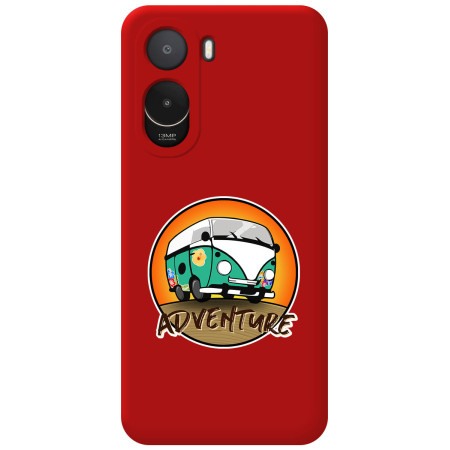 Funda Silicona Líquida Roja para Xiaomi Poco C81 Pro 4G diseño Adventure Dibujos