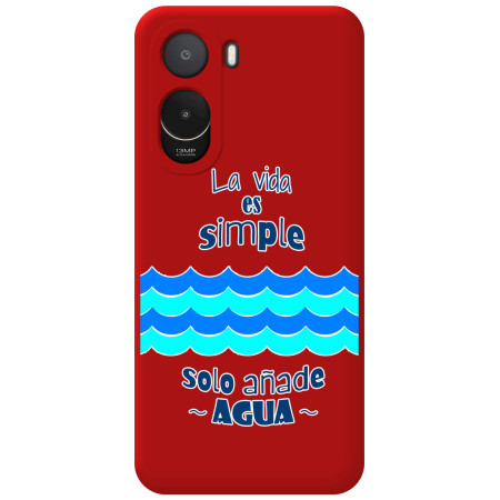 Funda Silicona Líquida Roja para Xiaomi Poco C81 Pro 4G diseño Agua Dibujos