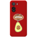 Funda Silicona Líquida Roja para Xiaomi Poco C81 Pro 4G diseño Vegan Life Dibujos
