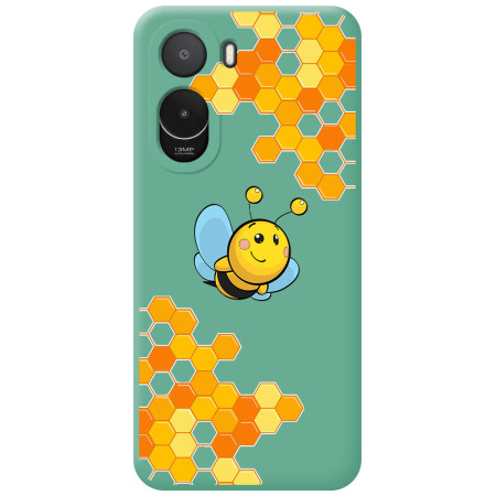 Funda Silicona Líquida Verde para Xiaomi Poco C81 Pro 4G diseño Abeja Dibujos