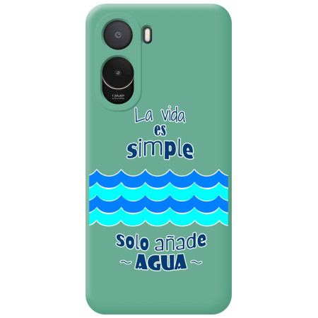 Funda Silicona Líquida Verde para Xiaomi Poco C81 Pro 4G diseño Agua Dibujos