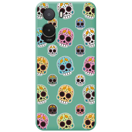 Funda Silicona Líquida Verde para Xiaomi Poco C81 Pro 4G diseño Catrina Dibujos