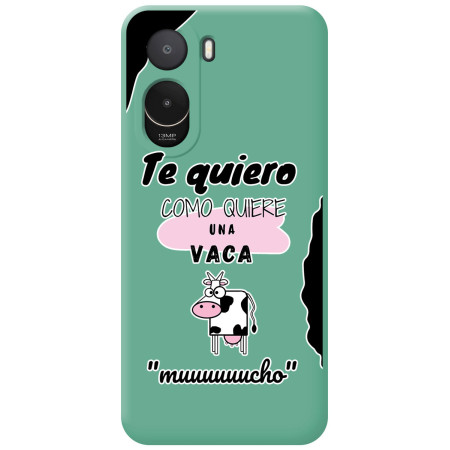 Funda Silicona Líquida Verde para Xiaomi Poco C81 Pro 4G diseño Vaca Dibujos