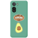 Funda Silicona Líquida Verde para Xiaomi Poco C81 Pro 4G diseño Vegan Life Dibujos