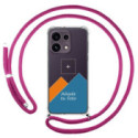 Personaliza tu Funda Colgante Transparente para Oppo Reno 16 FS / 16FS 5G con Cordon Rosa Fucsia Dibujo Personalizada