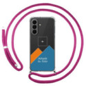 Personaliza tu Funda Colgante Transparente para Samsung Galaxy A27 5G con Cordon Rosa Fucsia Dibujo Personalizada