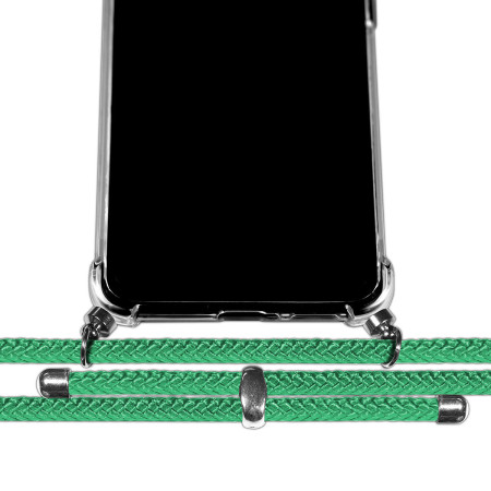 Personaliza tu Funda Colgante Transparente para Samsung Galaxy A27 5G con Cordon Verde Agua Dibujo Personalizada