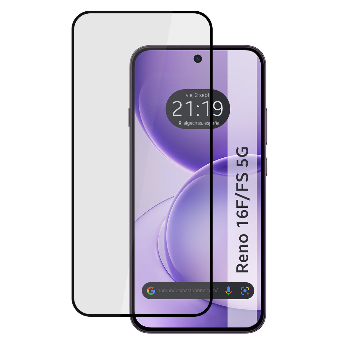 Protector Cristal Templado Completo 5D Full Glue Negro para Oppo Reno 16 FS / 16FS 5G Vidrio
