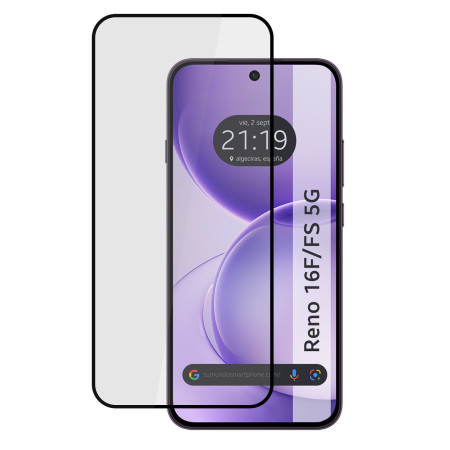 Protector Cristal Templado Completo 5D Full Glue Negro para Oppo Reno 16 FS / 16FS 5G Vidrio