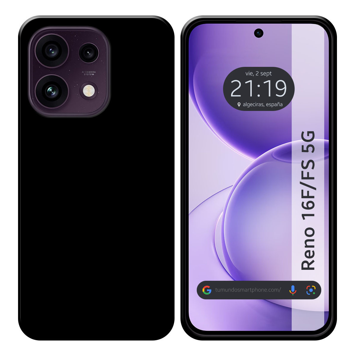 Funda Silicona Gel TPU Negra para Oppo Reno 16 FS / 16FS 5G