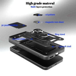 Funda Tough Armor con Anillo Giratorio Negra para Oppo Reno 16 FS / 16FS 5G 2