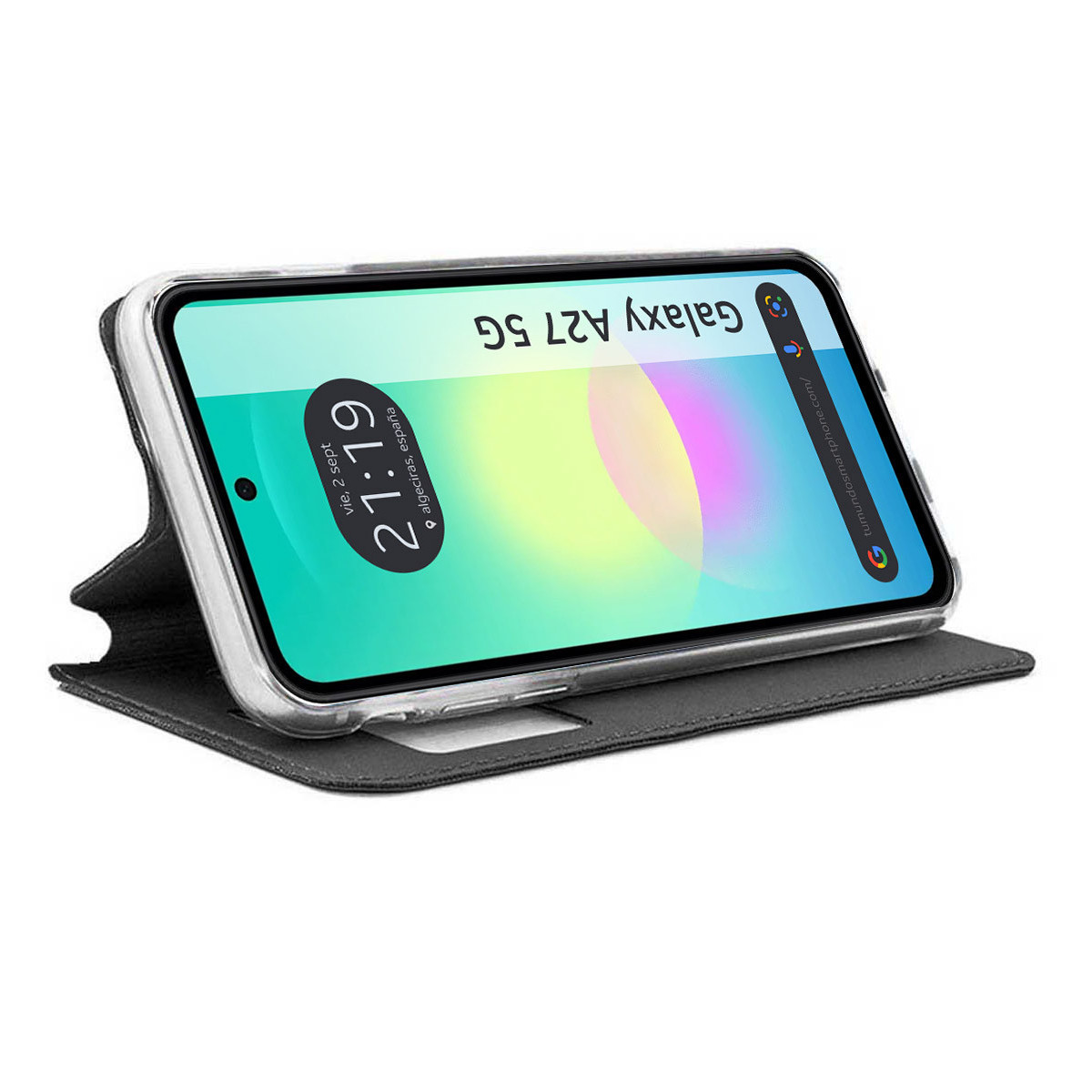 Funda Libro Soporte con Ventana para Samsung Galaxy A27 5G color Negra