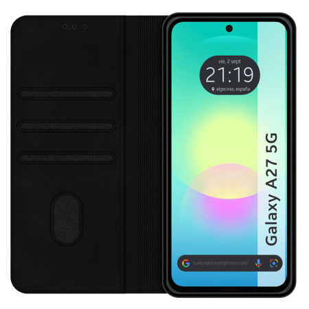 Funda Libro de Polipiel con tarjetero para Samsung Galaxy A27 5G color Negra