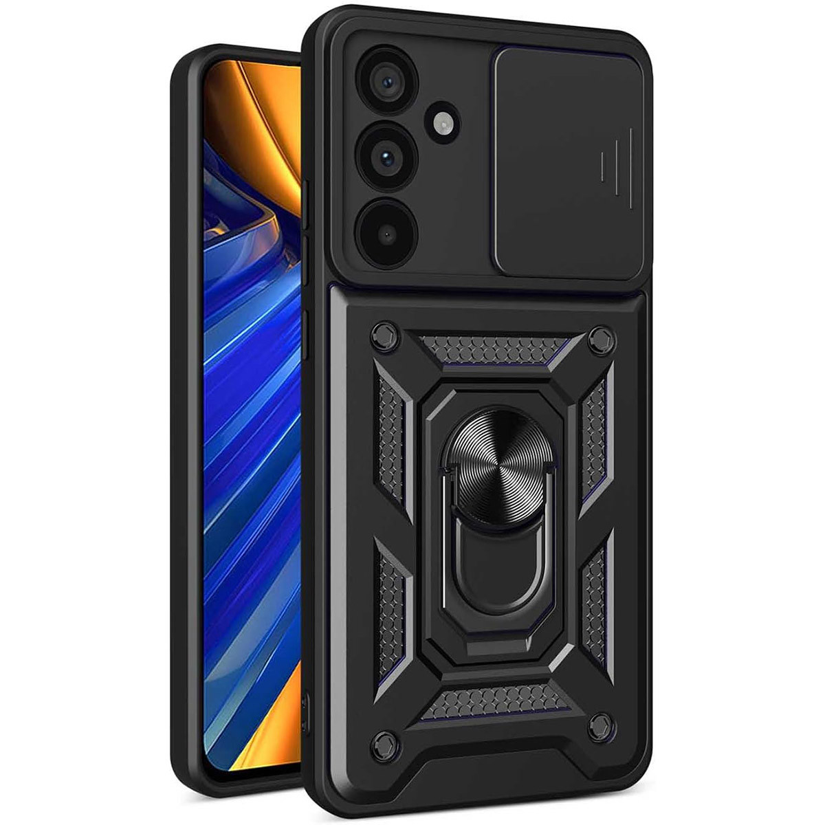 Funda Tough Armor con Anillo Giratorio Negra para Samsung Galaxy A27 5G