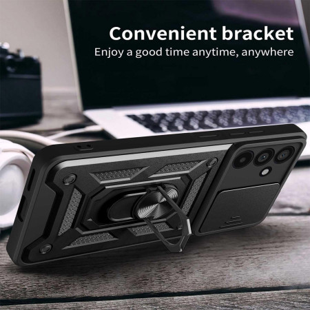 Funda Tough Armor con Anillo Giratorio Negra para Samsung Galaxy A27 5G