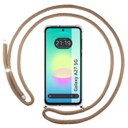 Funda Colgante Transparente para Samsung Galaxy A27 5G con Cordon Camel