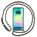 Funda Colgante Transparente para Samsung Galaxy A27 5G con Cordon Verde / Dorado