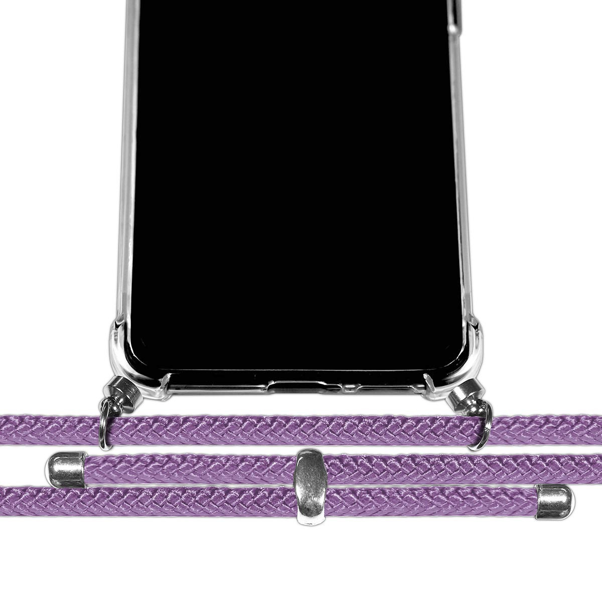Funda Colgante Transparente para Samsung Galaxy A27 5G con Cordon Morado
