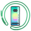 Funda Colgante Transparente para Samsung Galaxy A27 5G con Cordon Verde Agua