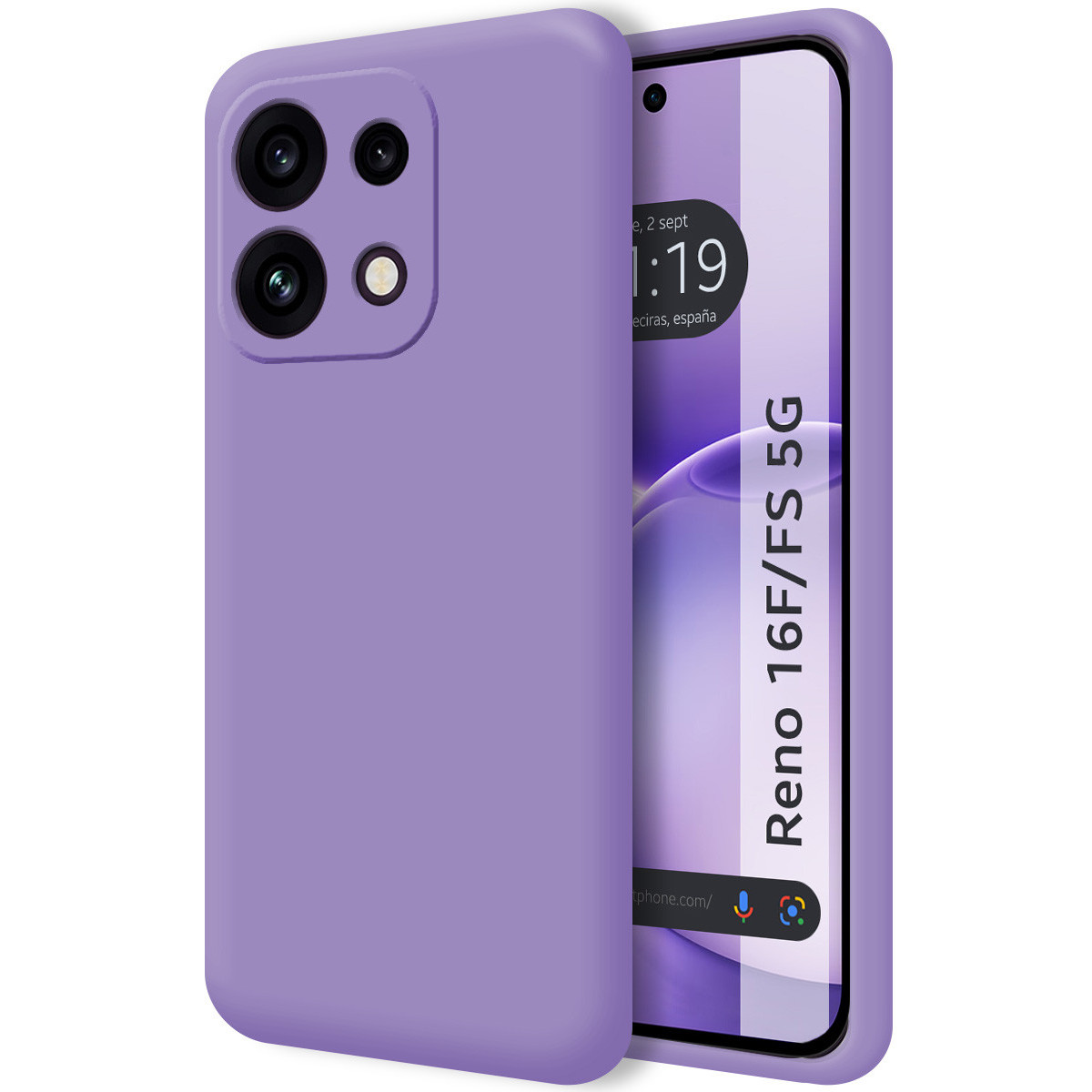 Funda Silicona Líquida Ultra Suave para Oppo Reno 16 FS / 16FS 5G color Morada