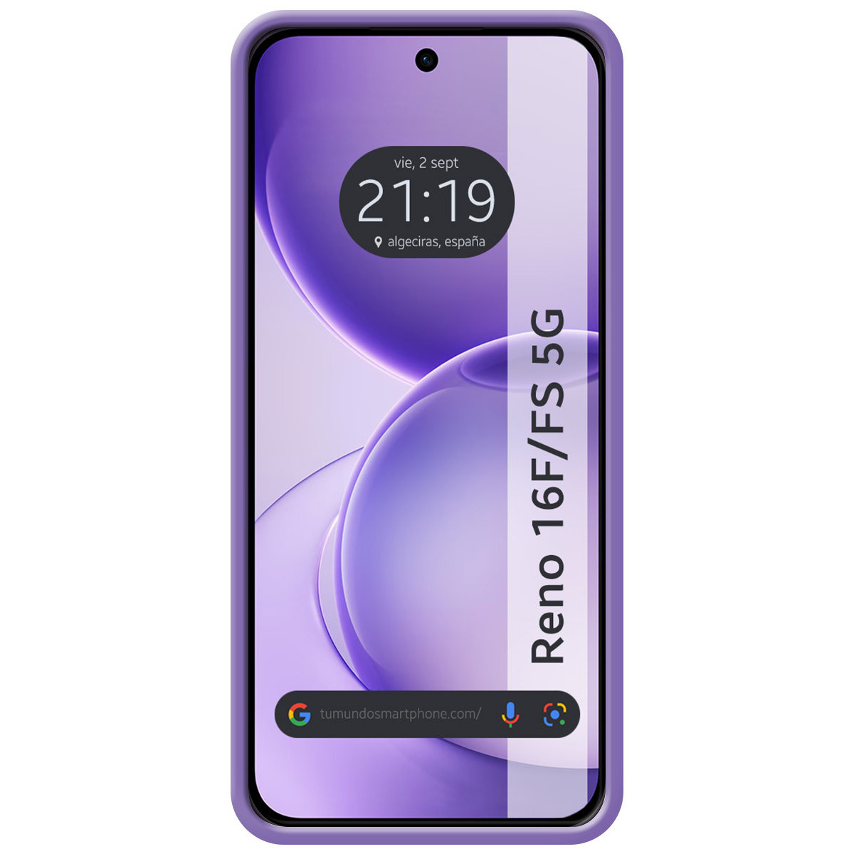 Funda Silicona Líquida Ultra Suave para Oppo Reno 16 FS / 16FS 5G color Morada