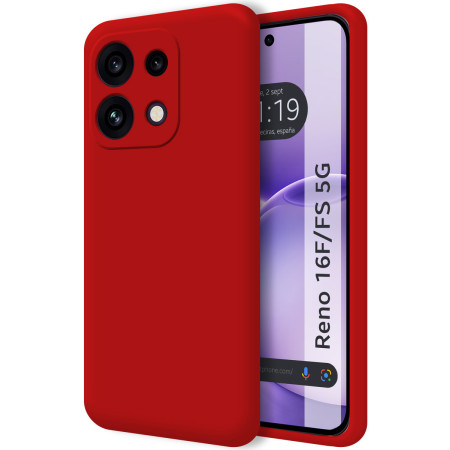 Funda Silicona Líquida Ultra Suave para Oppo Reno 16 FS / 16FS 5G color Roja