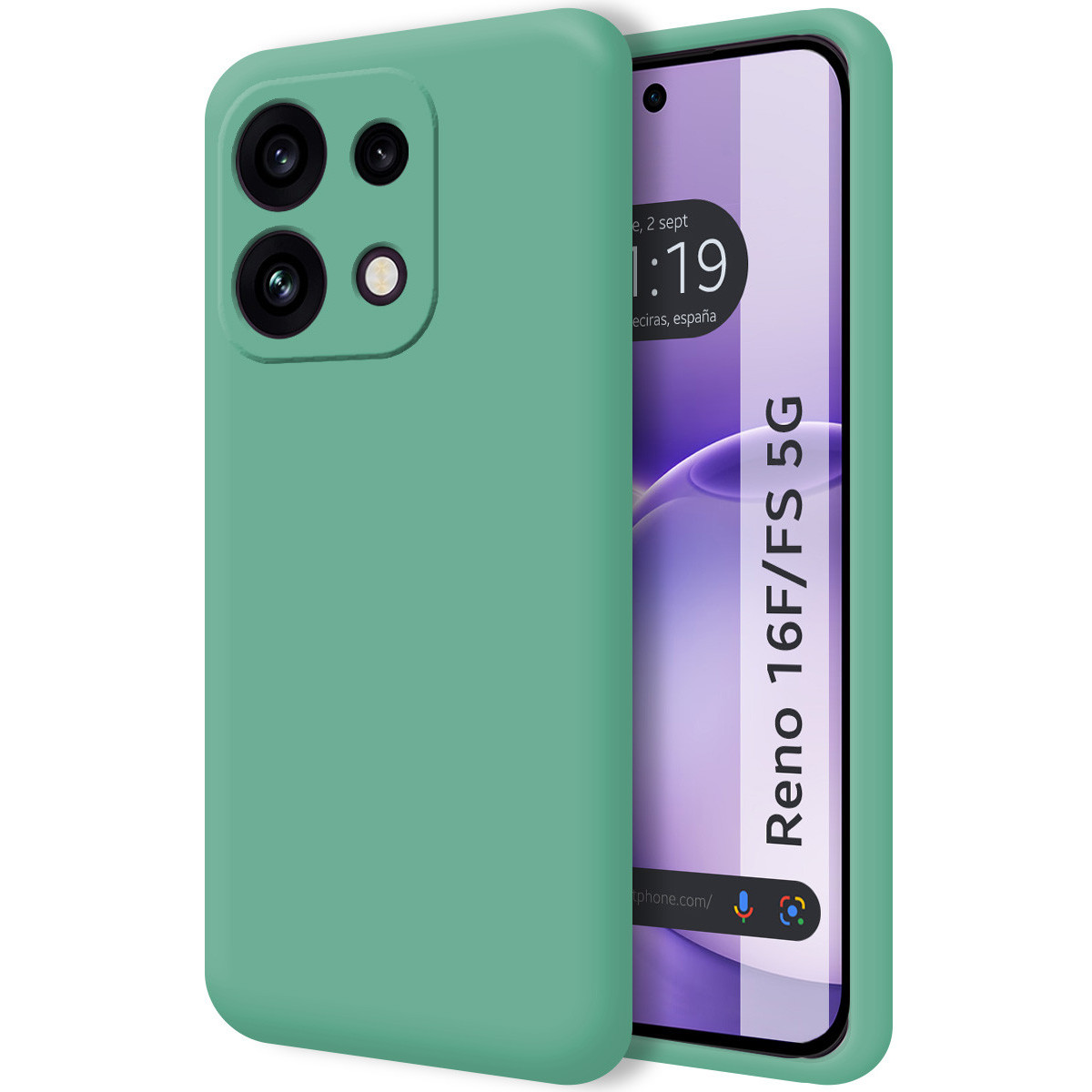 Funda Silicona Líquida Ultra Suave para Oppo Reno 16 FS / 16FS 5G color Verde