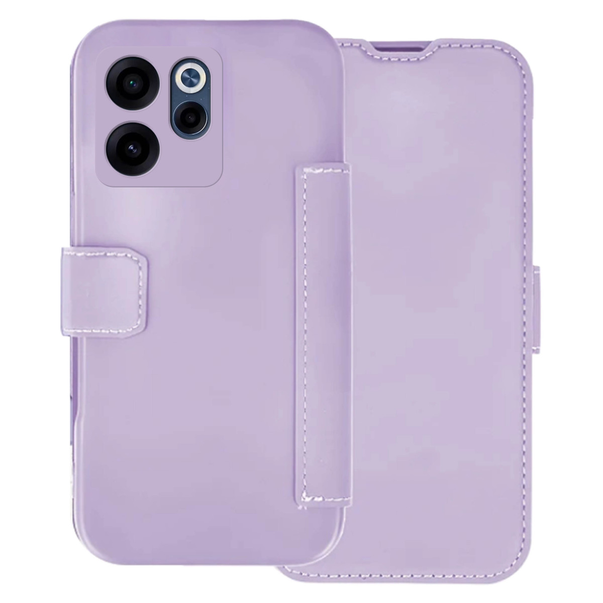 Funda Silicona Suave con Tapa para Oppo Reno 16 FS / 16FS 5G color Morada