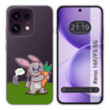 Funda Silicona Transparente para Oppo Reno 16 F / 16F 5G diseño Conejo Dibujos