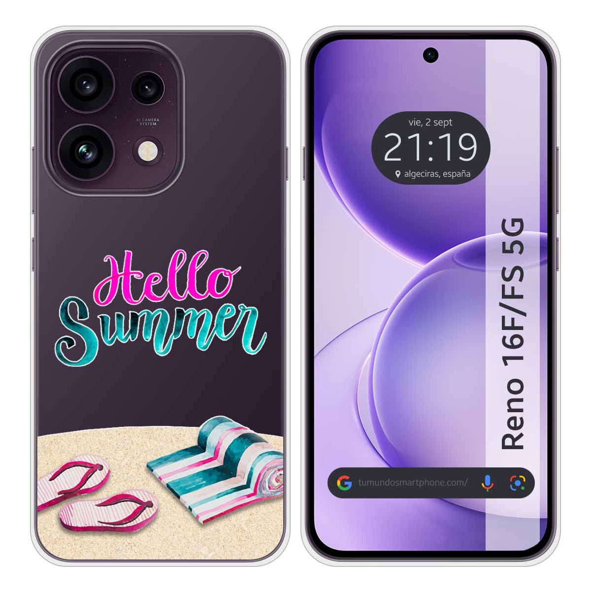 Funda Silicona Transparente para Oppo Reno 16 F...