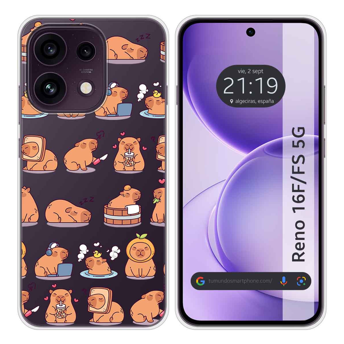 Funda Silicona Transparente para Oppo Reno 16...