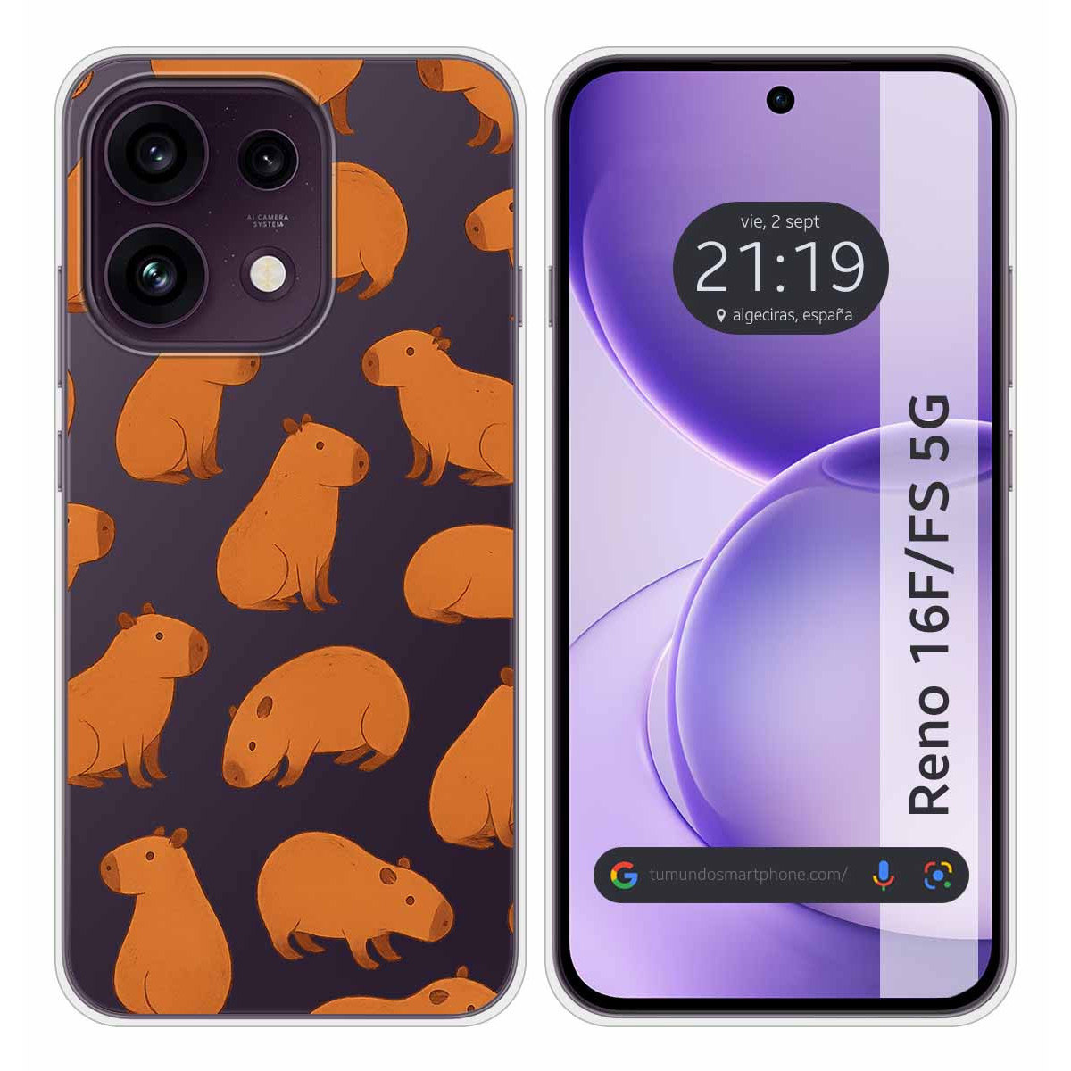 Funda Silicona Transparente para Oppo Reno 16...