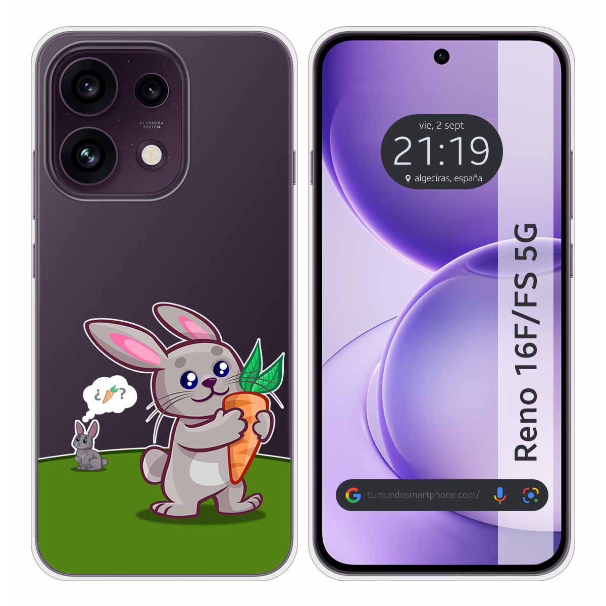 Funda Silicona Transparente para Oppo Reno 16...