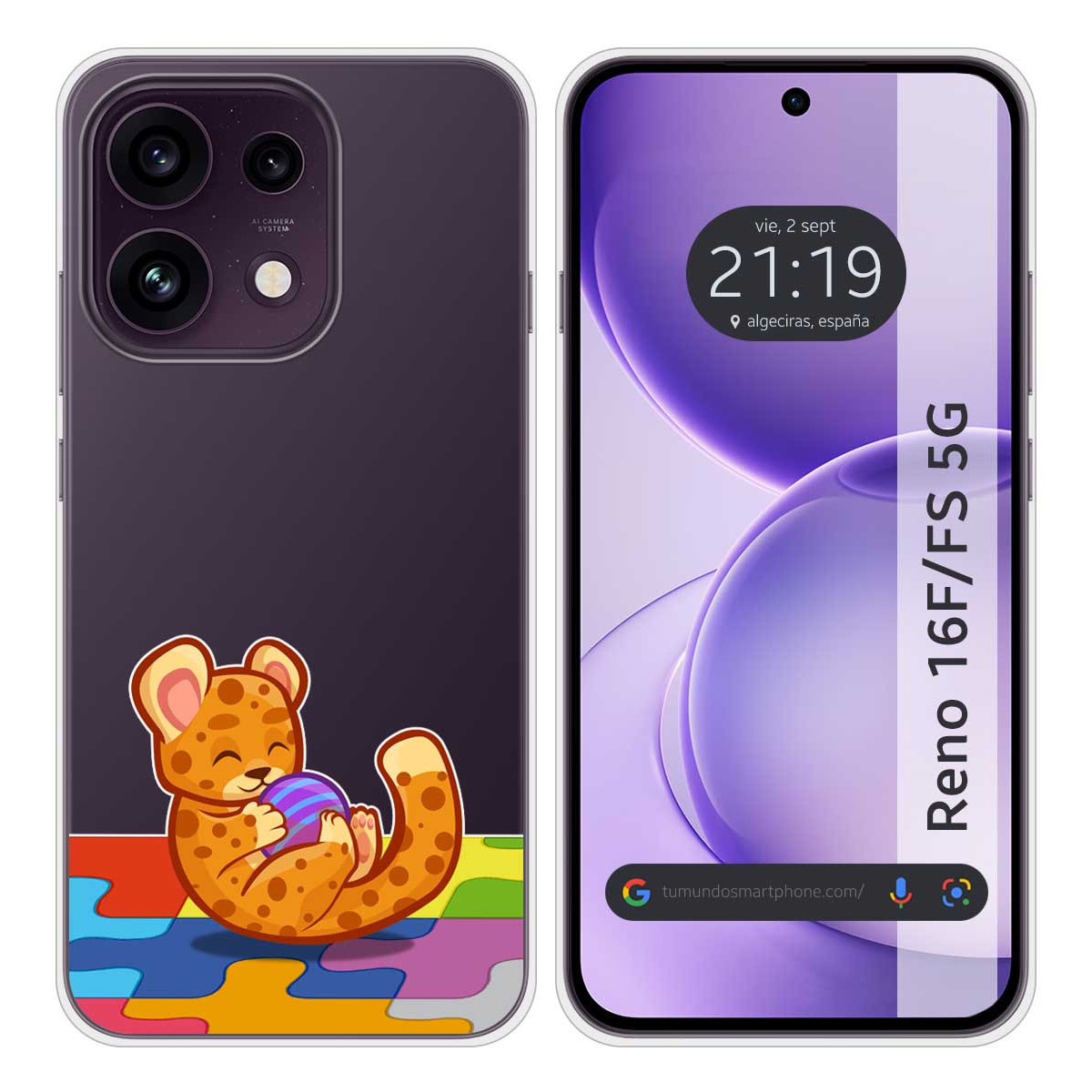 Funda Silicona Transparente para Oppo Reno 16...
